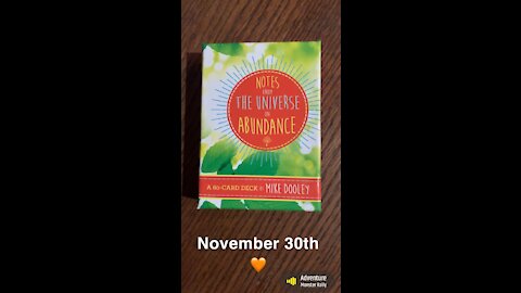 November 30th oracle card: adventures