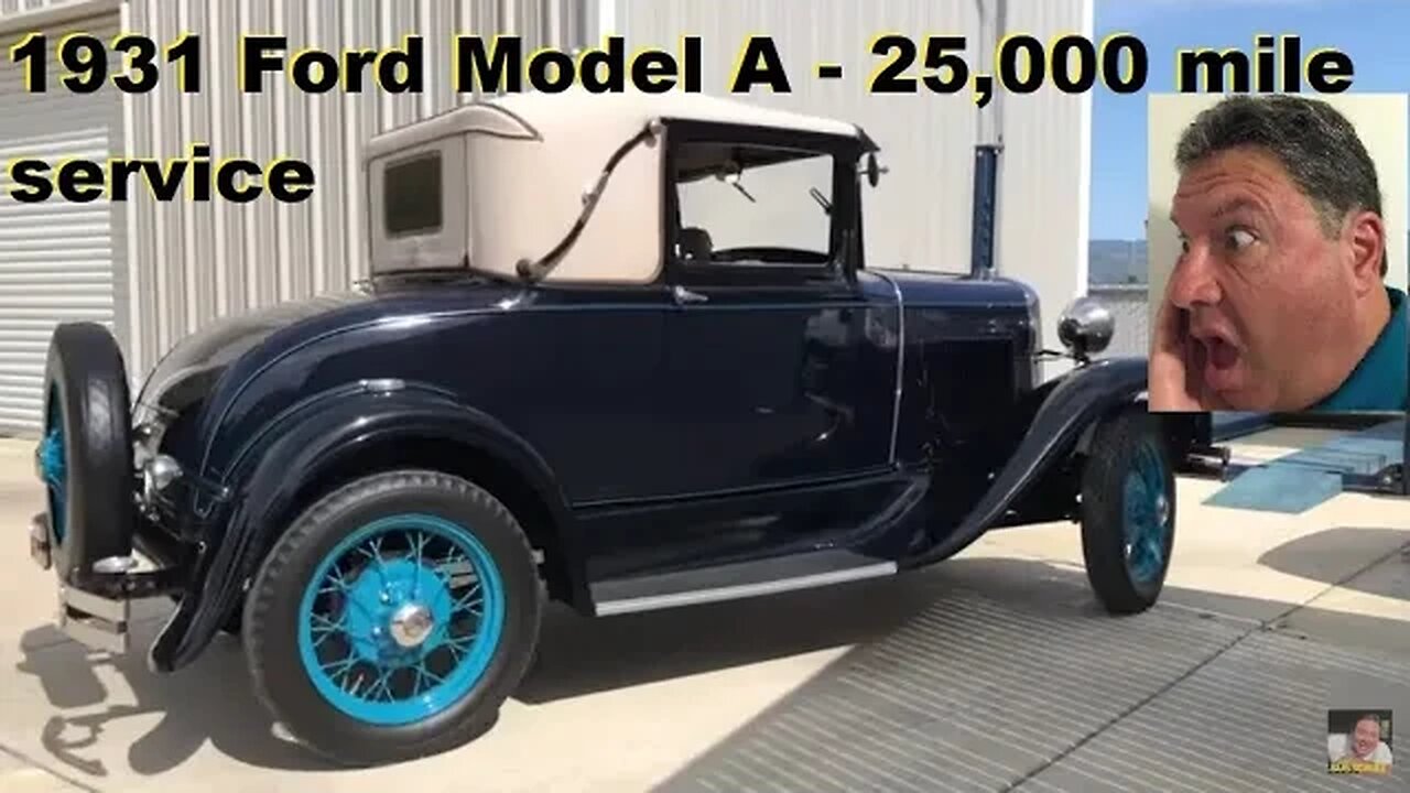 1931 Ford Model A gets 25,000 mile service. Change oil, fluids in trans, overdrive, and rear end.