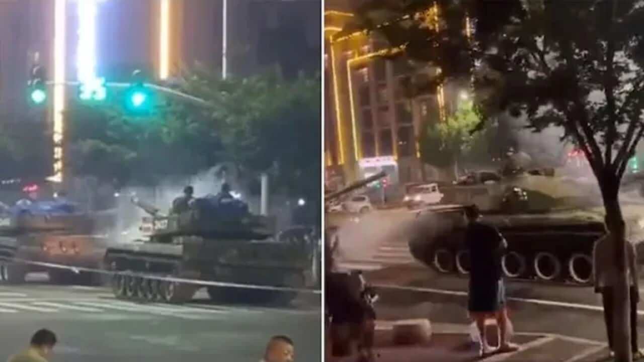 China bank seizing peoples savings, tanks on the street