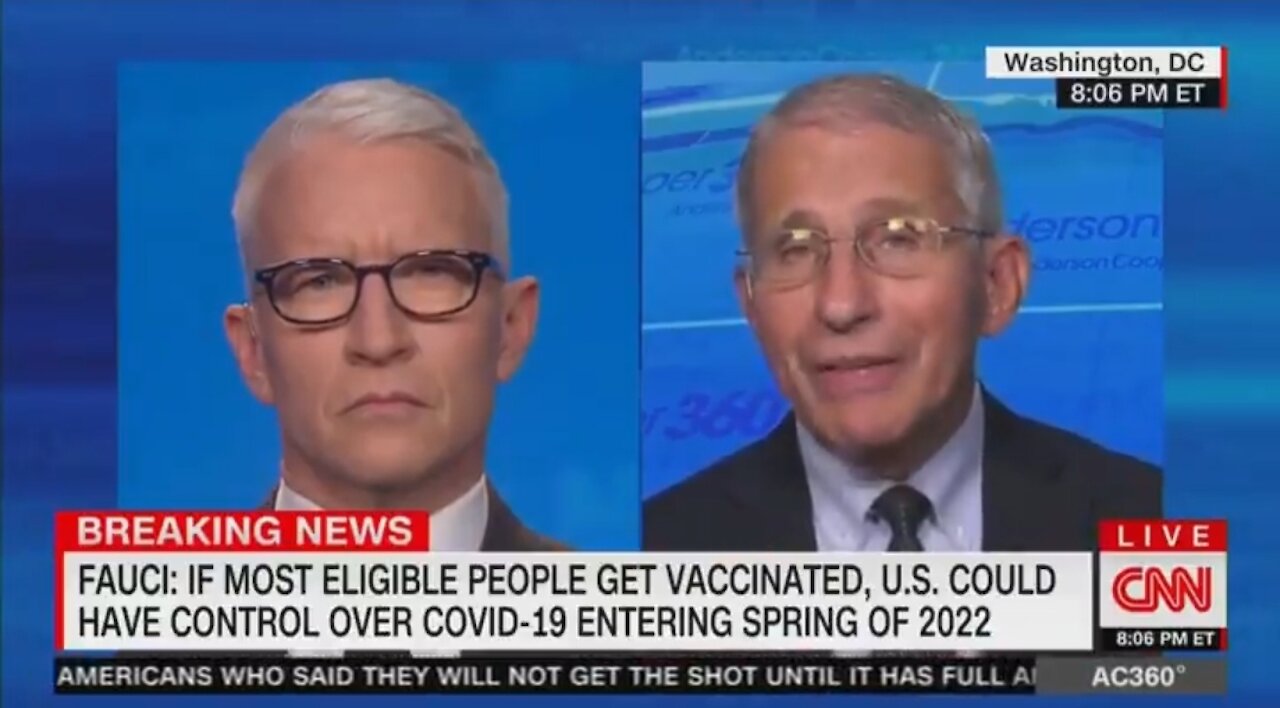 Fauci Thinks COVID Will Be Under Control By This Date if Majority Get Vaccinated