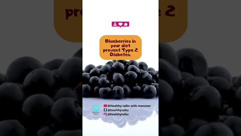 Blueberry can prevent Type 2 Diabetes Fact #shorts #healthytalks