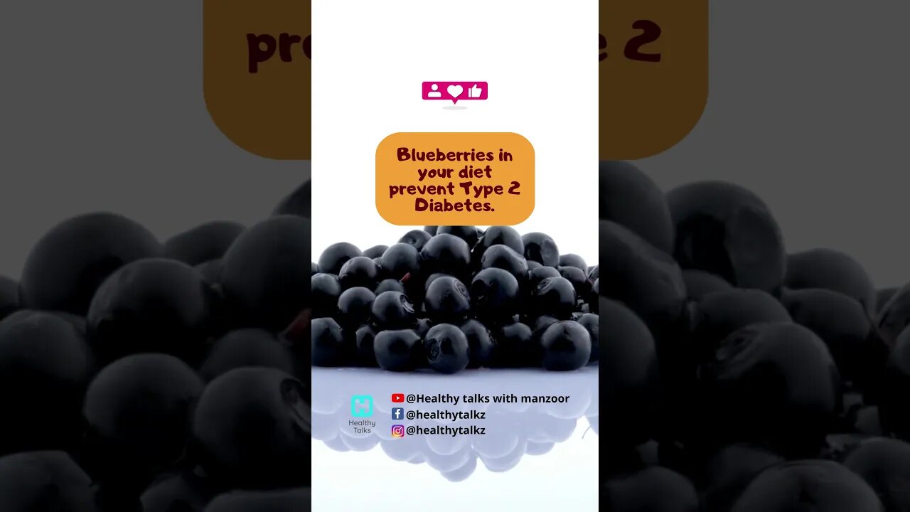 Blueberry can prevent Type 2 Diabetes Fact #shorts #healthytalks