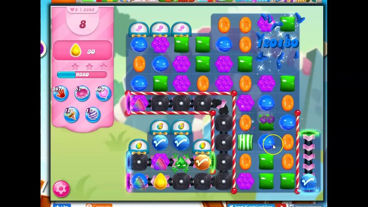 Candy Crush Level 3358 Talkthrough, 30 Moves 0 Boosters