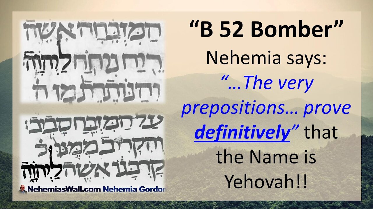 6. Eight proofs from the Masoretic Text that Adonai's vowels were placed on YHWH (Part A).