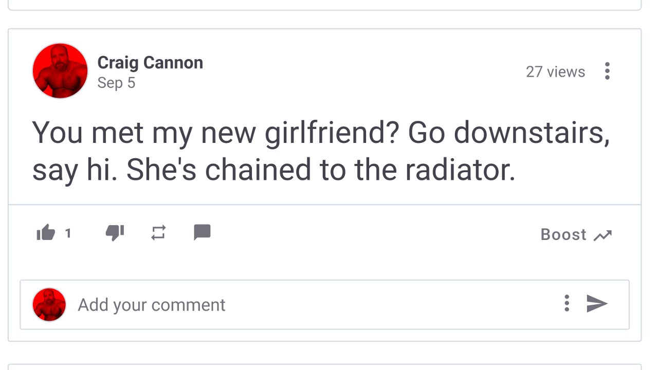 Craig Cannon talks about chaining his girlfriend to a radiator [SIQA_7.5]