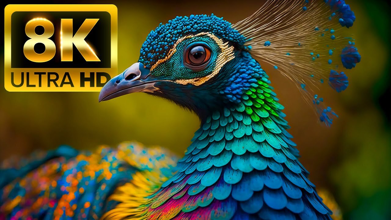 COLORFUL BEAUTIFUL ANIMLAS - 8K (60FPS) ULTRA HD - With Relaxing Music (Colorfully Dynamic)