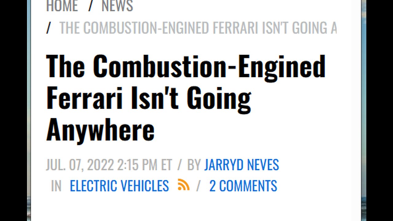 FERRARI IGNORES WOKE MOB-CONTINUES INTERNAL COMBUSTINE ENGINE THROUGH AT LEAST THE 2030s