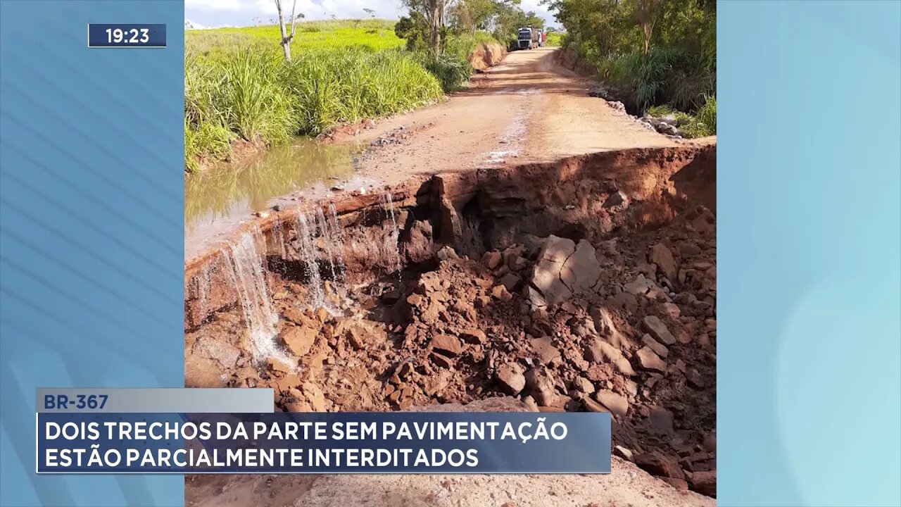 BR-367: Dois trechos da parte sem pavimentação estão parcialmente interditados