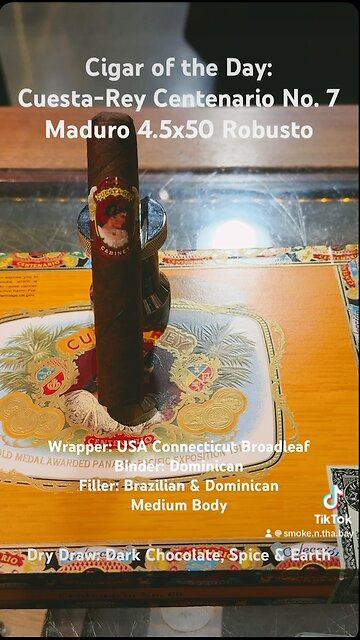 Cuesta-Rey Centenario No. 7 Maduro 4.5x50 Robusto #Shorts #Short #CigarOfTheDay #Cigars