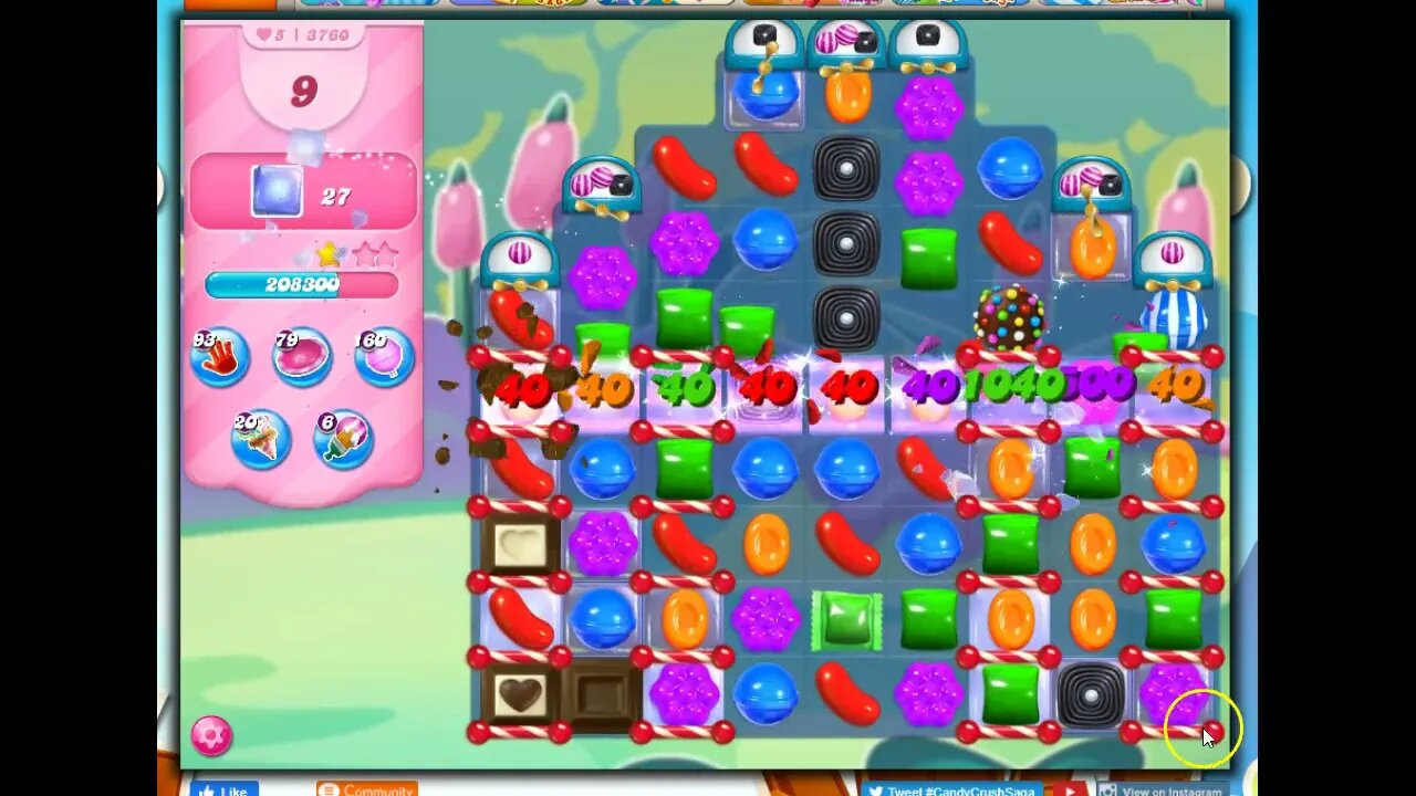 Candy Crush Level 3760 Talkthrough, 25 Moves 0 Boosters