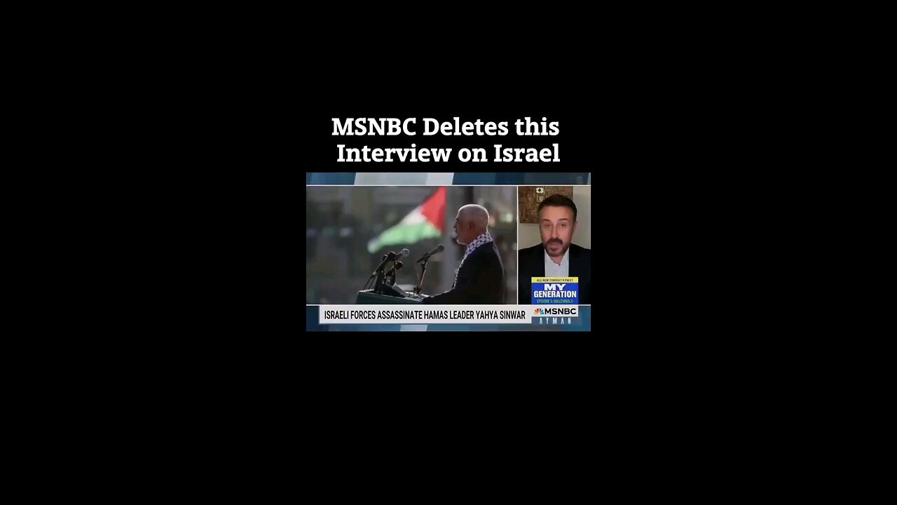 MSNBC deletes this interview on Israel about Yahya Sinwar #gaza #palestine