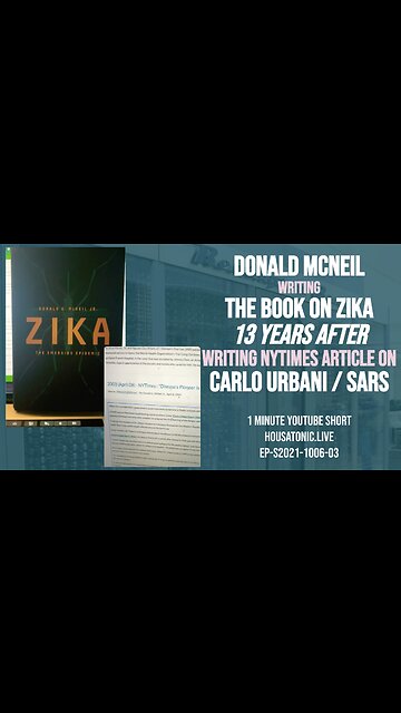 Donald McNeil writing the book on Zika 13yrs after writing the NYTimes article on Carlo Urbani/SARS