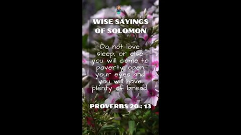 Proverbs 20.13 | NRSV Bible - Wise Sayings of Solomon