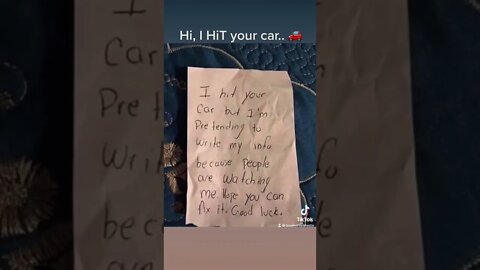 Hi, I Hit Y0ur Car…. 🚗 #prank #sorryihitYourCar #notes #joke