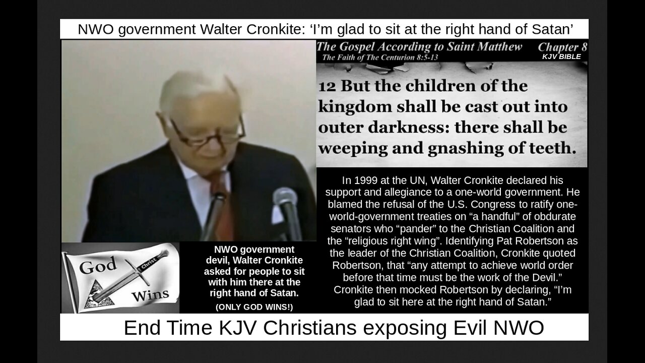 NWO government Walter Cronkite: ‘I’m glad to sit at the right hand of Satan’