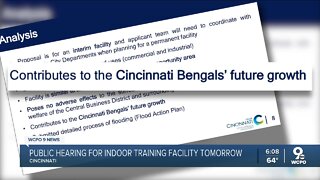 Cincinati Bengals' indoor training facility plans to face public hearing