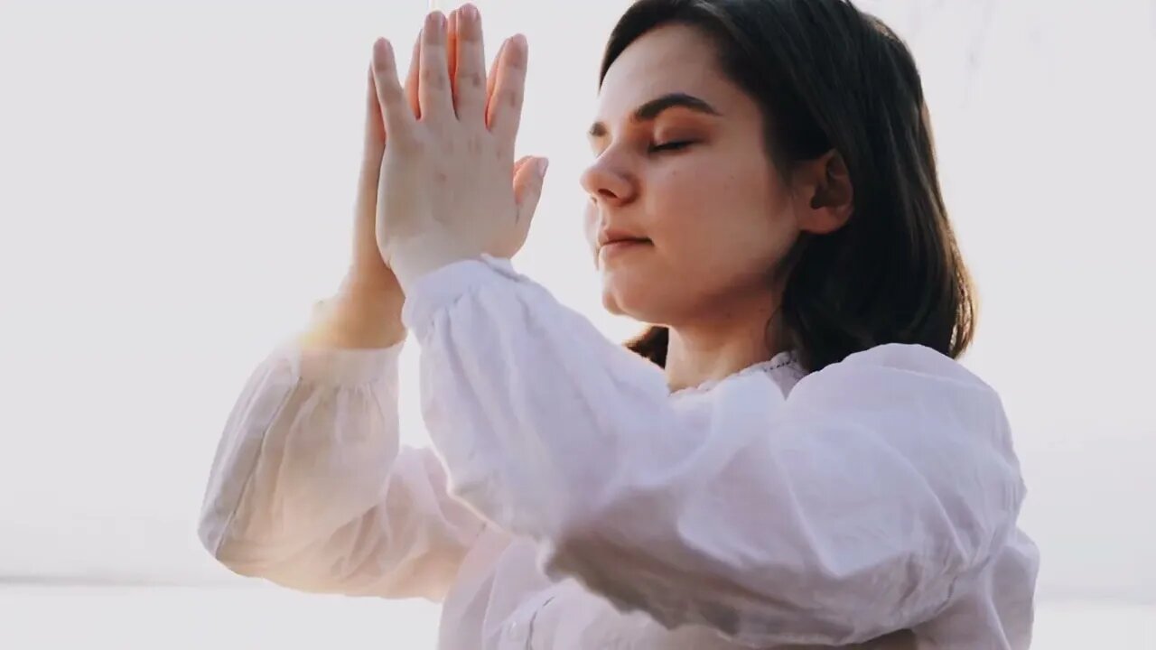 woman relaxing though yoga