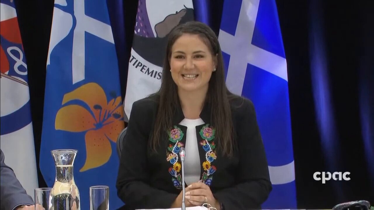 Canada: Métis National Council president Cassidy Caron and PM Trudeau speak at Crown-Métis Nation Summit - June 1, 2023