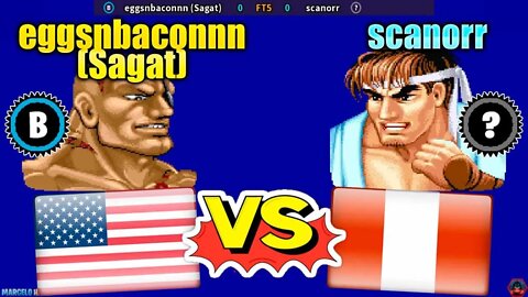 Street Fighter II': Hyper Fighting (eggsnbaconnn (Sagat) Vs. scanorr) [U.S.A. Vs. Peru]