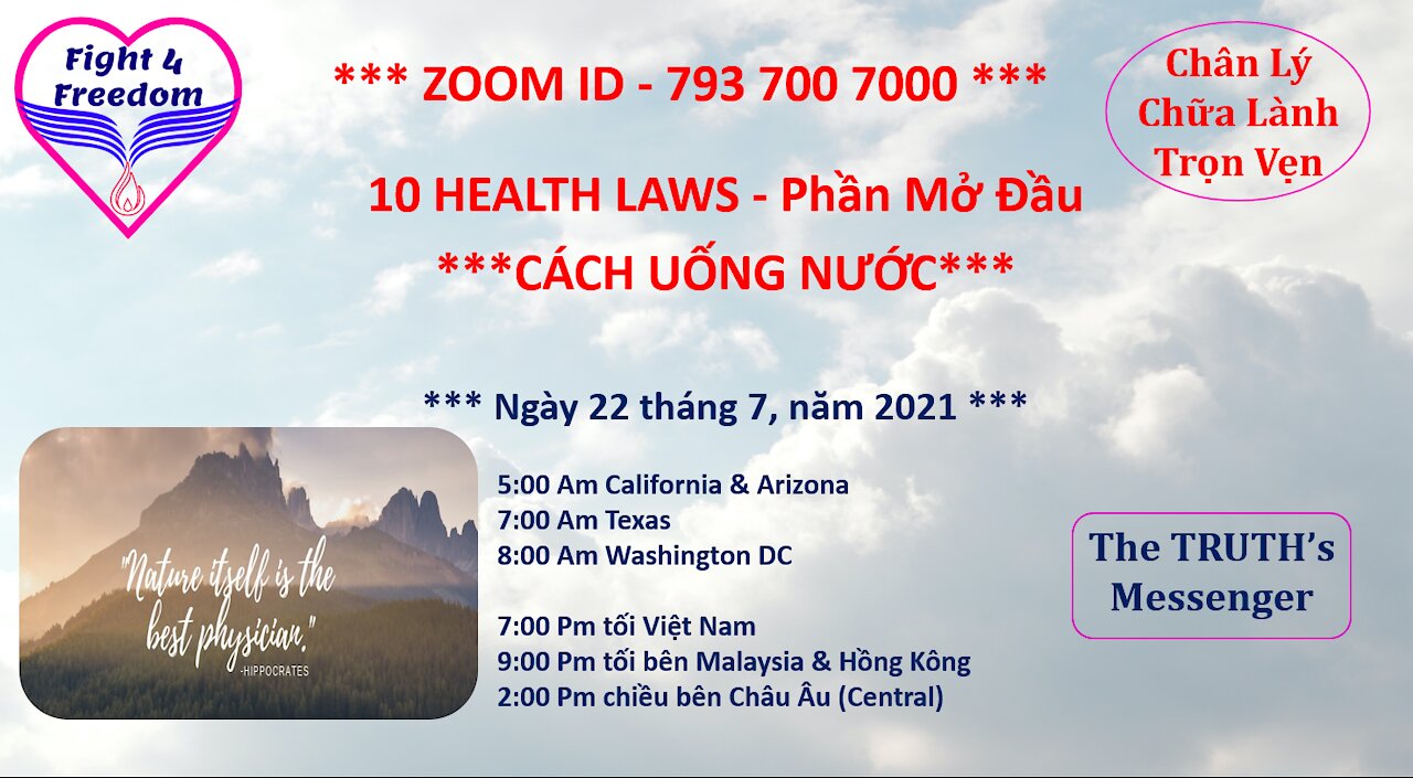 VIDEO 2 - 10 HEALTH LAWS - Phần Đầu (CÁCH UỐNG NƯỚC)