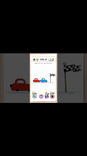Brain Test Tricky Puzzles Level 49 Make the red win the race.