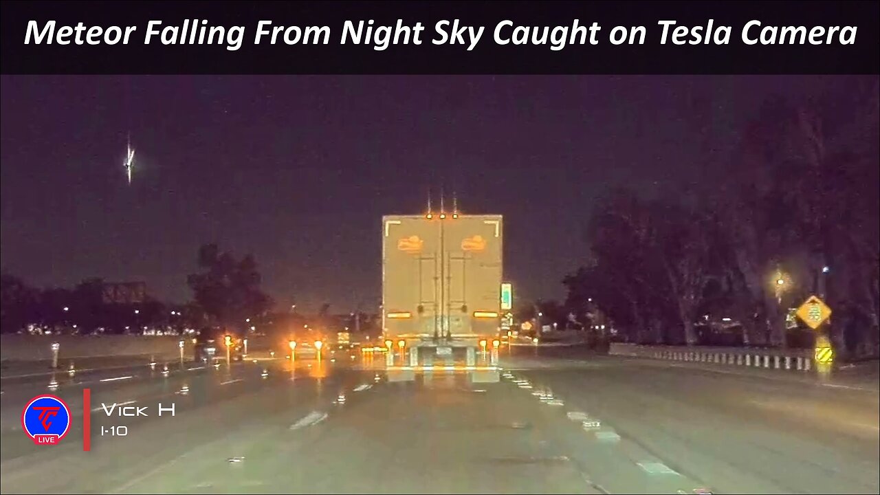 Meteor Falling From Night Sky Caught on Tesla Camera | TeslaCam Live