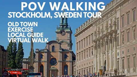 POV WALKING VIDEO STOCKHOLM, SWEDEN TOUR, OLD TOWN TOUR, CROSS TRAINER, EXERCISE, WALKING TOUR - UHD