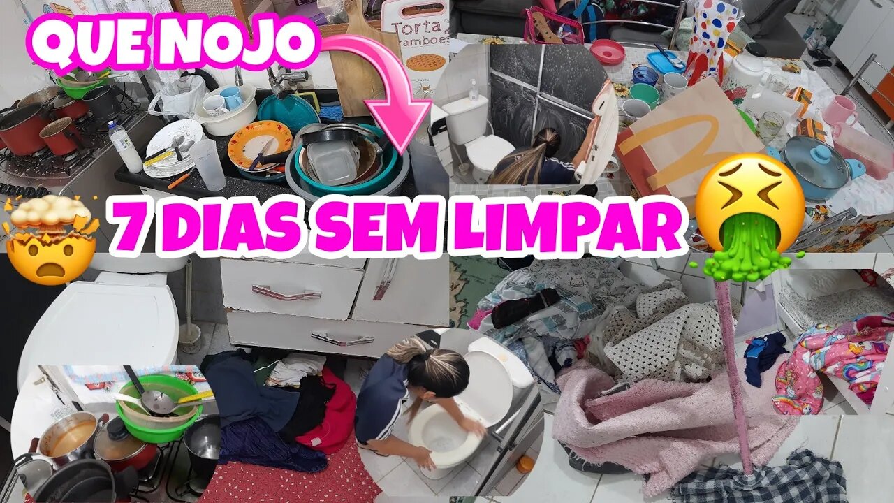 MAIS DE 7 DIAS SEM LIMPAR😱!!! OLHA COMO FICOU 🤯 ESTAVA UM NOJO🤮 / FAXINA PESADA NA CASA TODA