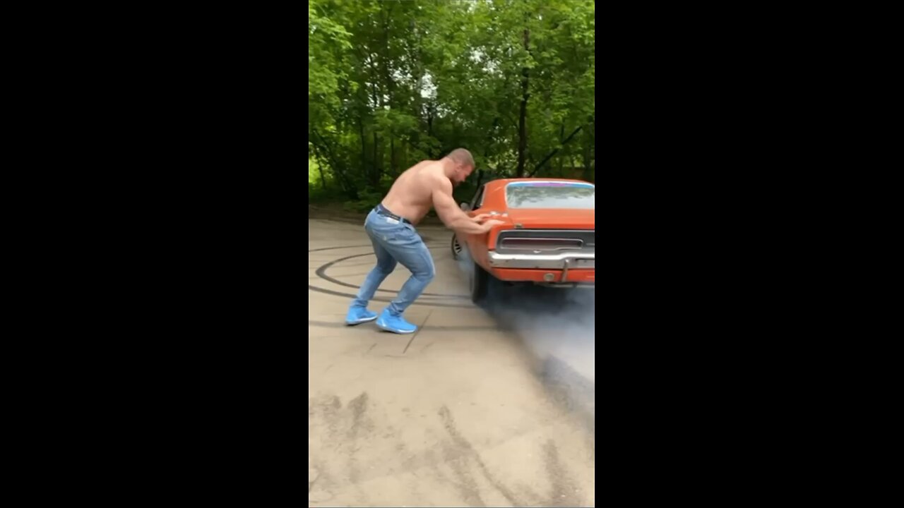 Man VS vintage dodge charger