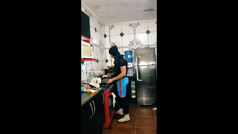 wife makes husband make lunch
