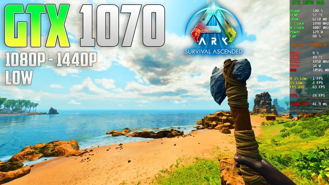 ARK Survival Ascended on the GTX 1070 | 1440p - 1080p | Low