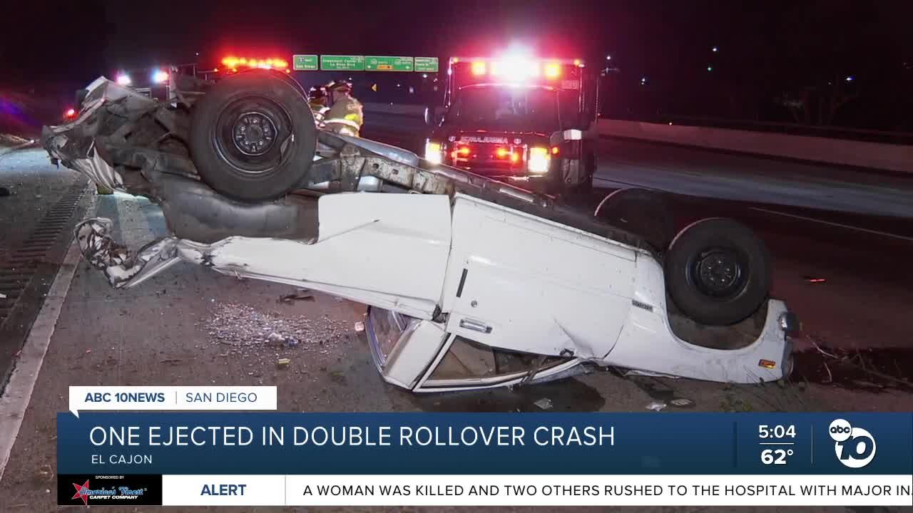 1 person ejected in El Cajon double rollover crash