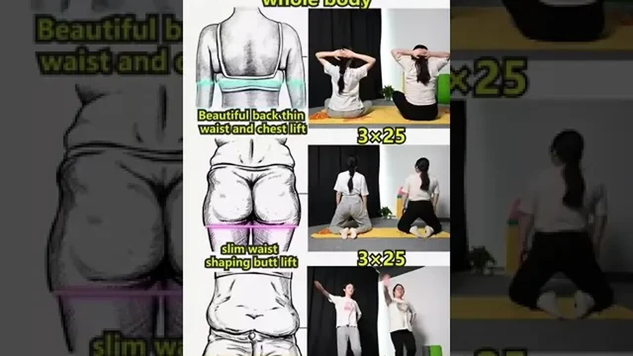 Yoga Transformation: 3 yoga action exercise to shape the whole body || Shape Your Body #Shorts