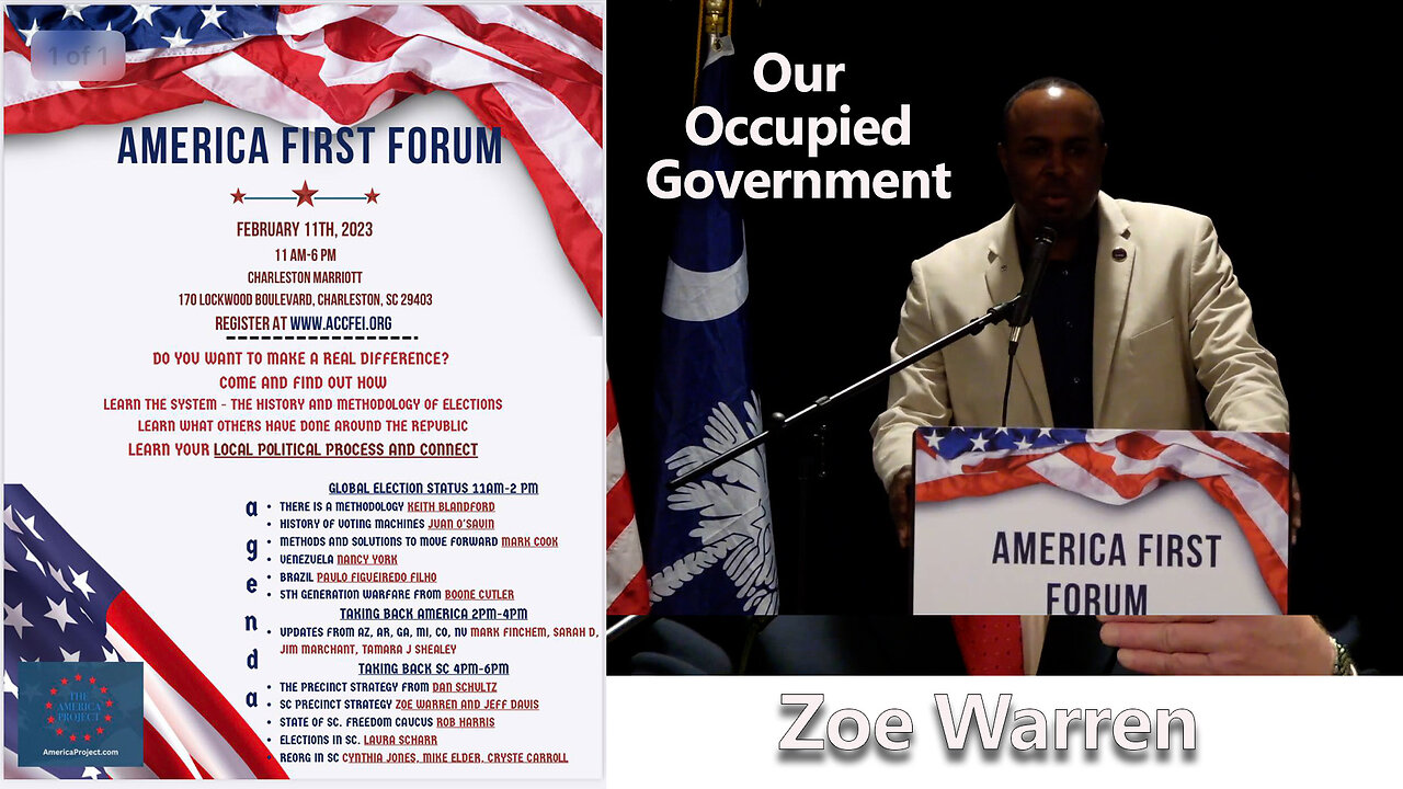 ZOE WARREN - OUR OCCUPIED GOVERNMENT - AMERICA FIRST FORUM - CHARLESTON, SC - 2-11-23