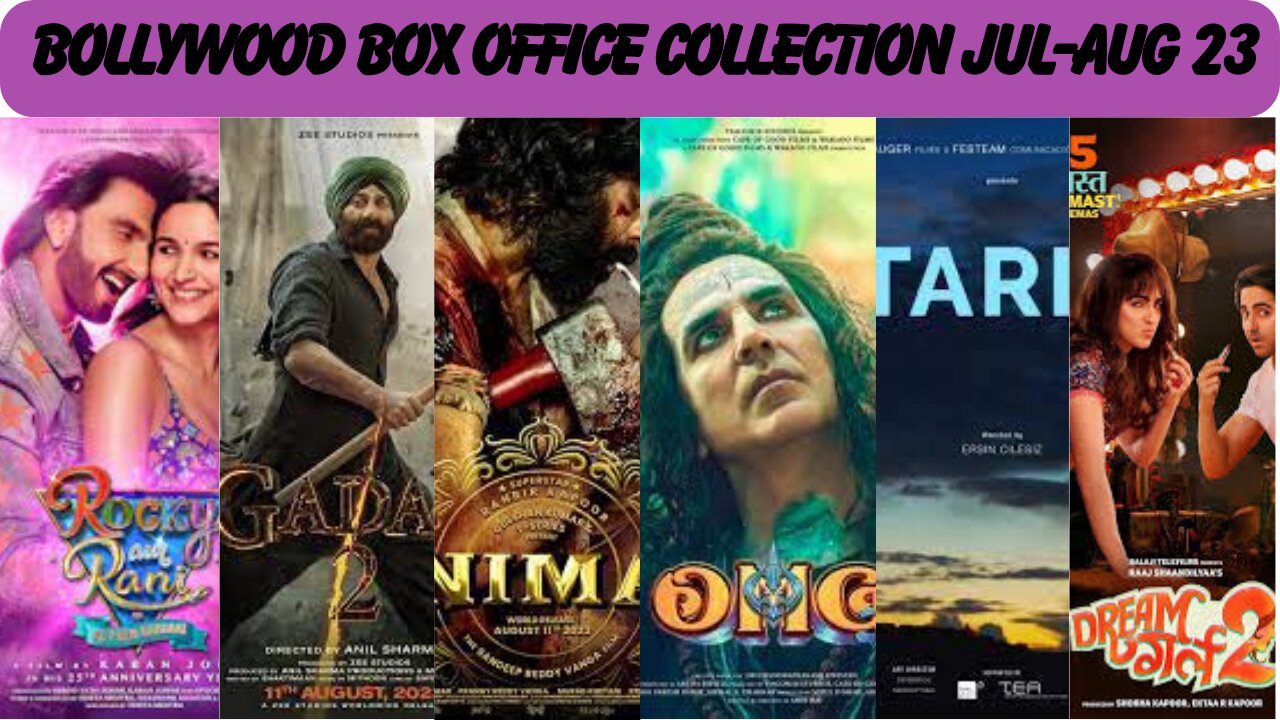 Box Office collection July-Aug 2023! Bollywood! movies coming out!