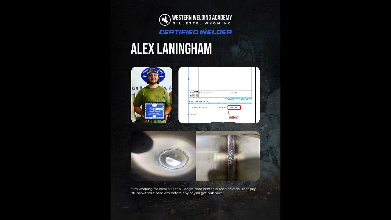 $2,088.64 per week? WWA Graduate: Alex Laningham- Student Testimonial