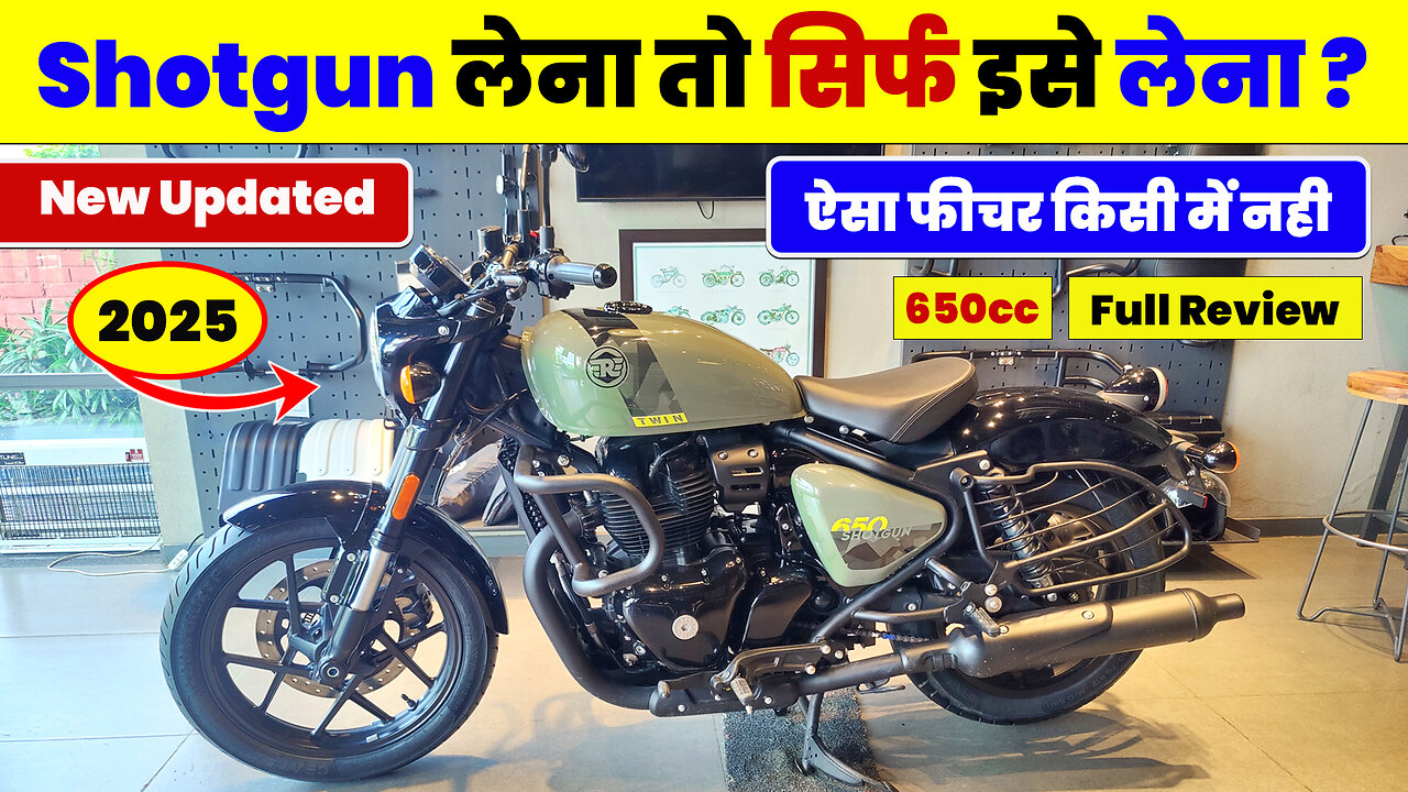 2025 Royal Enfield Shotgun 650 🔥Drill Green | Full Review | Green Drill Bike | Bullet shotgun 650