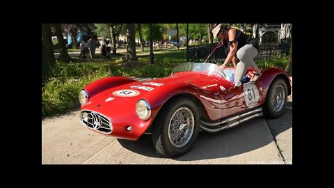 Hot Chick in RARE VintageV12 Maserati Race Car