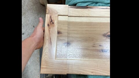 Cutting a cabinet door shorter