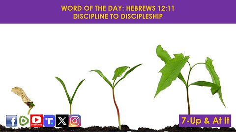 WORD OF THE DAY: HEBREWS 12:11​ - DISCIPLINE TO DISCIPLESHIP