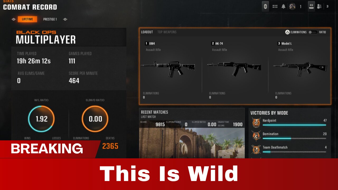 This Player Prestiged…Without A Single Kill