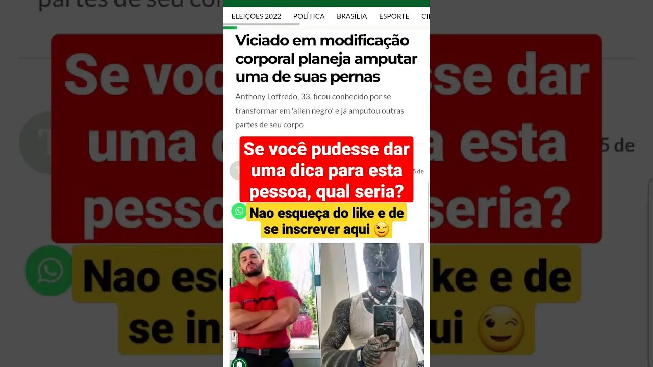 HARMONIZAÇÃO? ALIEN NEGRO PLANEJA AMPUTAR SUA PERNA, O QUE VOCÊ ACHA, QUAL SUA DICA PARA ELE? 🤷🏻‍♂️