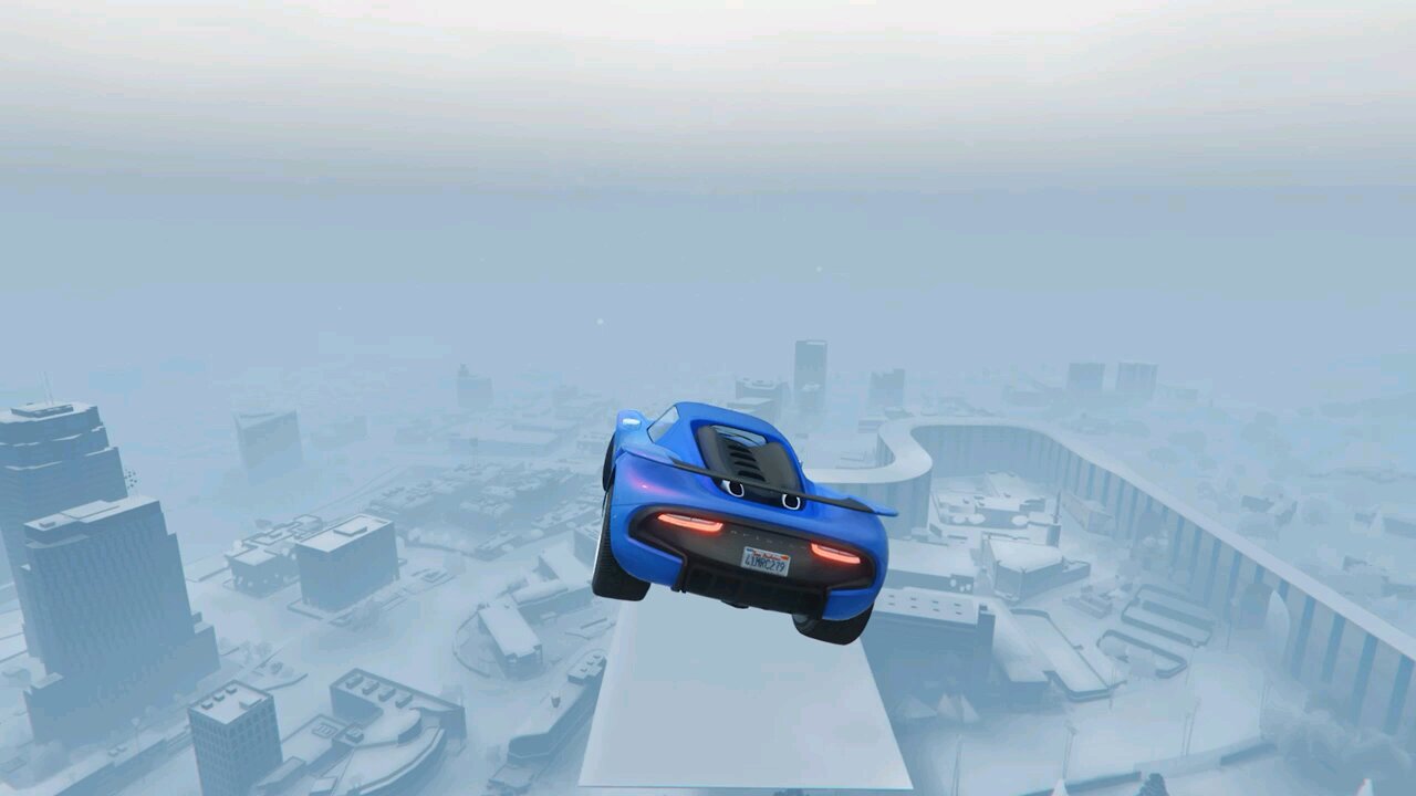 Omg! Supercar vs Megaramp SNOWMODE GTA-V