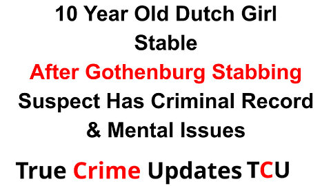 10 Year Old Dutch Girl Stable After Gothenburg Stabbing - Suspect Has Criminal Record & Mental Issue