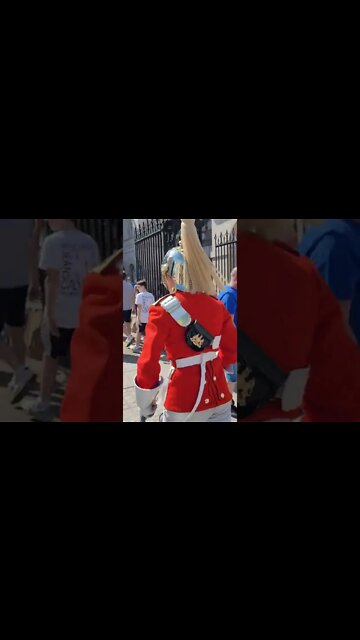 the queen's guard shouts at tourist to move twice #horseguardsparade