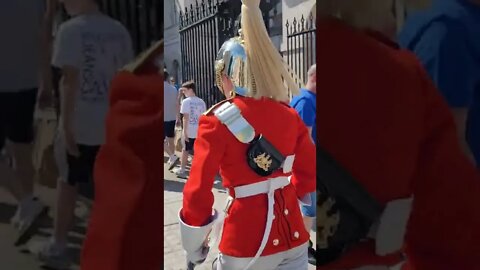 the queen's guard shouts at tourist to move twice #horseguardsparade