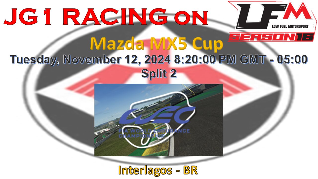 JG1 RACING on LFM - Mazda MX5 Cup - Interlagos - BR - Split 2