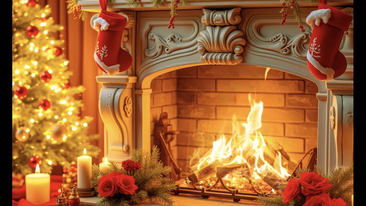 🎶🎅🏻🎄🎼🔥 Christmas Fireplace Music Relaxing Christmas Music Ambience ❤‍🔥