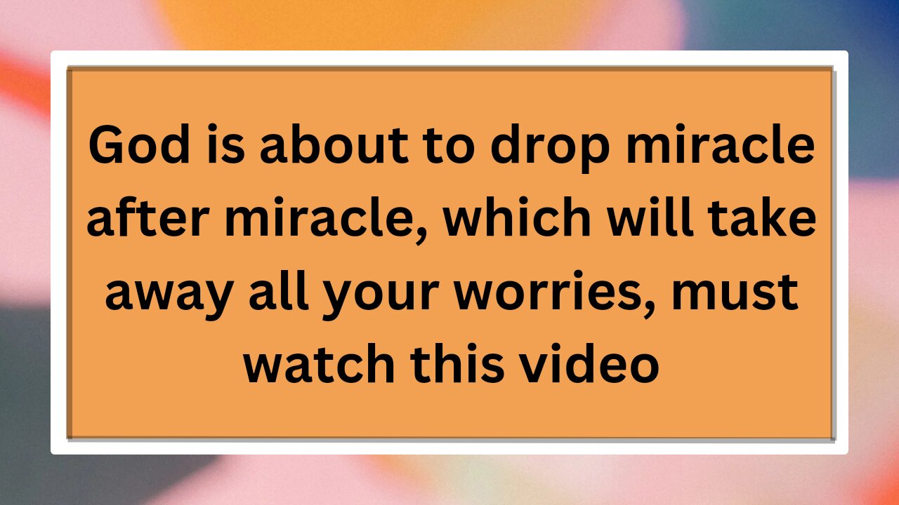 😱God is about to drop miracle after miracle, which will take away all your worries, @GodsMercy1111