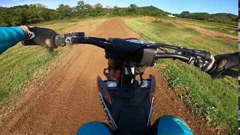 First session on a fresh dozer-tracked I-64MX with Brandon Melton (KTM 450SXF)